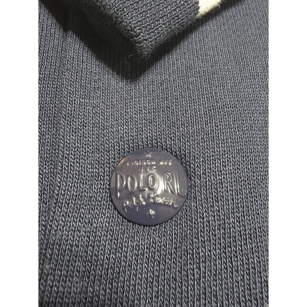 Polo Ralph Lauren Navy Blue Varsity Letterman Jacket Fleece Button Up Men's 3XB